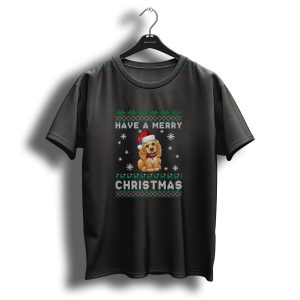 Have A Merry Christmas English Cocker Spaniel Santa Hat Snowflakes Ugly T Shirt