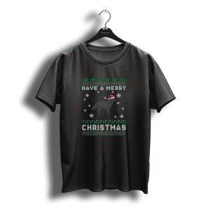 Have A Merry Christmas Flat Coated Retriever Santa Hat Snowflakes T-Shirt