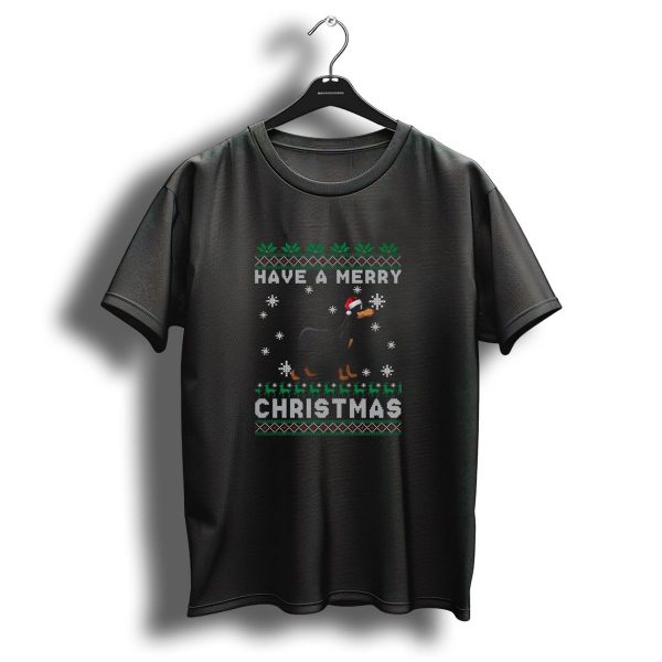 Have A Merry Christmas German Pinscher Santa Hat Snowflakes Reindeer T Shirt 1 t shirt 1