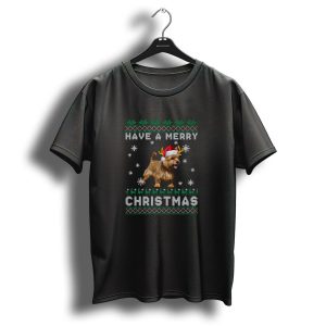 Have A Merry Christmas Glen Of Imaal Terrier Festive Reindeer Hat Snowflakes T Shirt