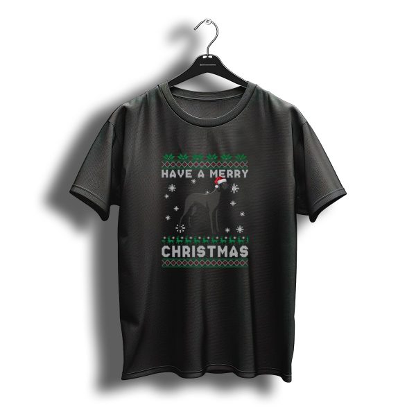 Have A Merry Christmas Great Dane Ugly Sweater Santa Hat Snowflakes T Shirt t shirt 1