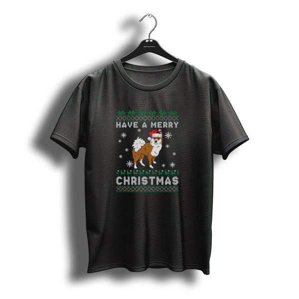 Have A Merry Christmas Icelandic Sheepdog Santa Hat Snowflakes T Shirt t shirt 1
