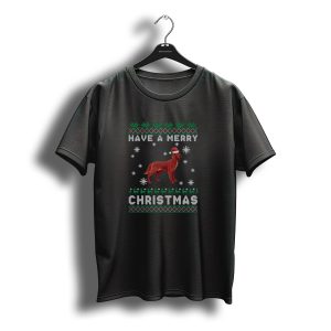 Have A Merry Christmas Irish Setter Santa Hat Snowflakes T-Shirt