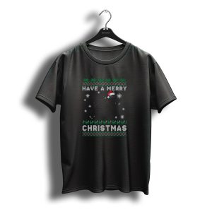 Have A Merry Christmas Kerry Blue Terrier Santa Hat Snowflakes T-Shirt