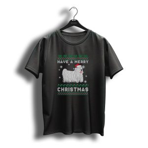 Have A Merry Christmas Komondor Santa Hat T-Shirt