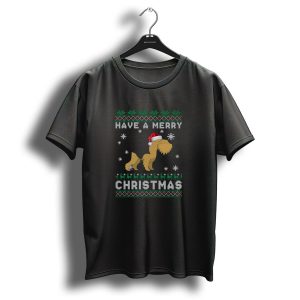 Have A Merry Christmas Lakeland Terrier Santa Hat Holiday Sweater Snowflakes T Shirt