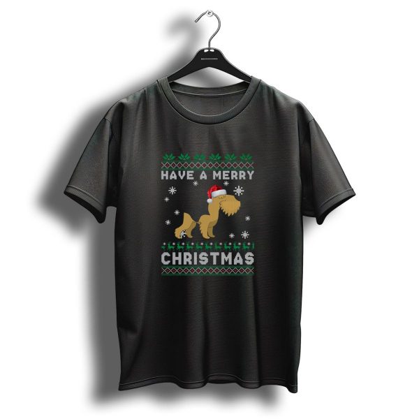 Have A Merry Christmas Lakeland Terrier Santa Hat Holiday Sweater Snowflakes T Shirt 1 t shirt 1