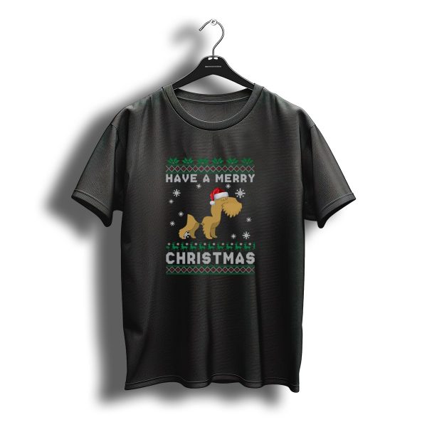 Have A Merry Christmas Lakeland Terrier Santa Hat Holiday Sweater Snowflakes T Shirt t shirt 1 1