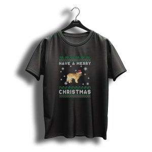 Have A Merry Christmas Leonberger Santa Hat Snowflakes Festive T-Shirt