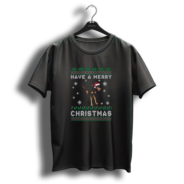 Have A Merry Christmas Manchester Terrier Ugly Christmas Sweater Style Snowflakes Santa Hat T Shirt 1 t shirt 1