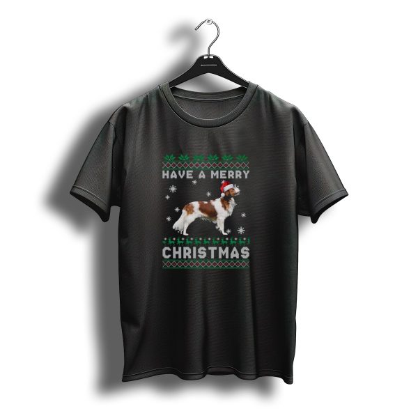 Have A Merry Christmas Nederlandse Kooikerhondje Santa Hat Snowflakes T Shirt t shirt 1