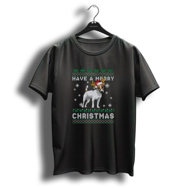 Have A Merry Christmas Parson Russell Terriers Reindeer Antlers Santa Hat Snowflakes T Shirt 1 t shirt 1