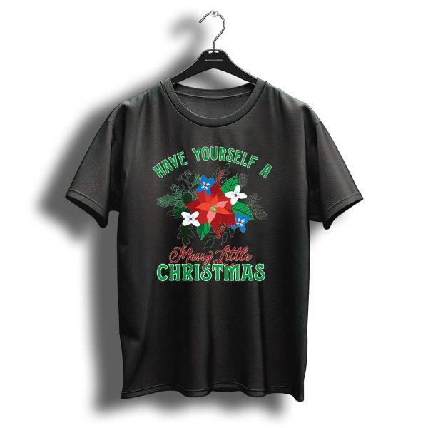 Have Yourself A Merry Little Christmas Floral Womens T Shirt 1 t shirt 1