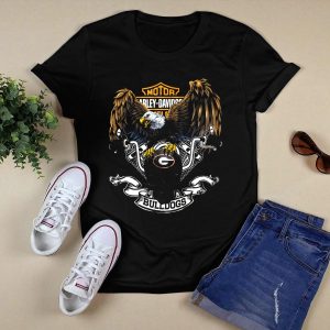 Hd Ncaa Georgia Bulldogs Hd Eagle Skull T Shirt