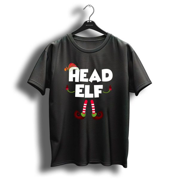 Head Elf Festive Christmas Hat And Striped Socks Holiday T Shirt 1 t shirt 1