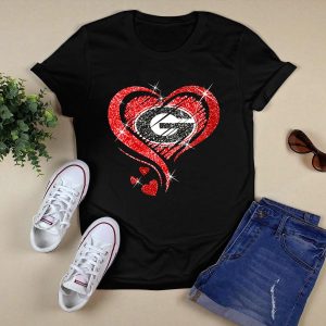 Heart Diamond Georgia Bulldogs T Shirt