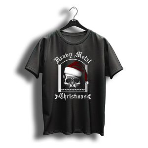 Heavy Metal Christmas Skull Santa Hat Bls T-Shirt