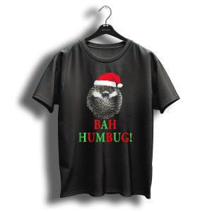 Hedgehog Christmas Bah Humbug Santa Hat Grum T Shirt