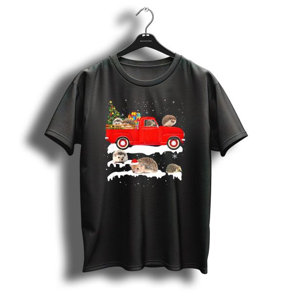 Hedgehog Riding Red Truck With Christmas Gifts And Tree Xmas Merry Chr T Shirt 1 t shirt 1
