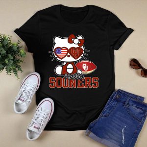 Hello Kitty Oklahoma Sooners Football American Flag T-Shirt