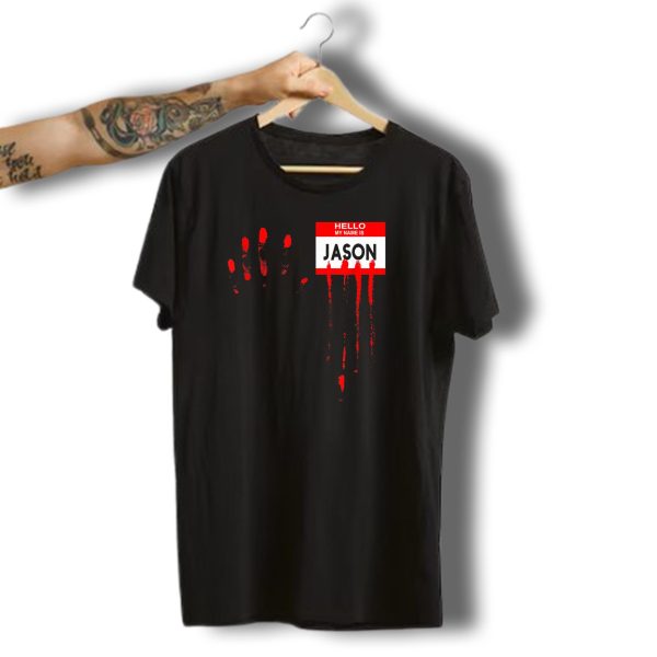 Hello My Name Is Jason Handprint Halloween Horror T Shirt t shirt 1