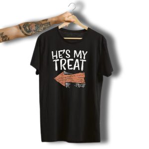 He'S My Treat Matching Halloween Costume Arrow Spiderweb T-Shirt