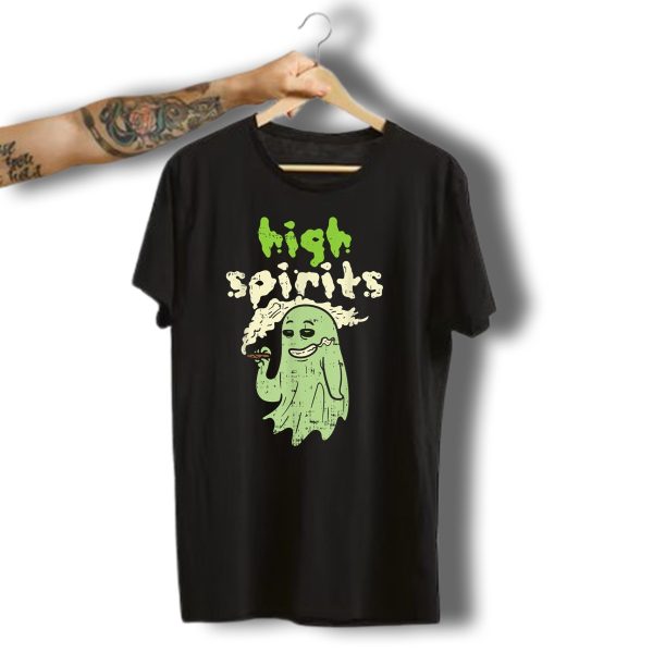 High Spirits Stoned Ghost Funny Weed Cannabis 420 Halloween Smoke Spooky T Shirt t shirt 1 1
