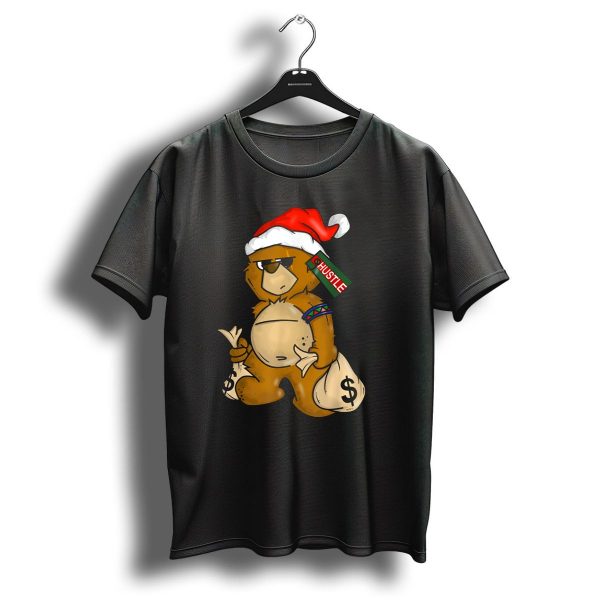 Hip Hop Teddy Bear Santa Hustle Money Bags Christmas T Shirt 1 t shirt 1