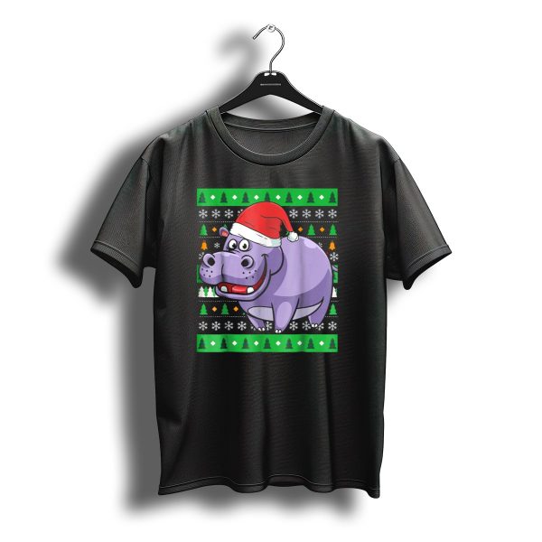 Hippo Santa Ugly Christmas Sweater Zookeeper T Shirt t shirt 1