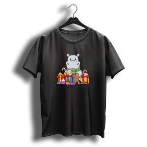 Hippopotamus Kids Christmas Hippo Candy Gifts Gingerbread Cookies T-Shirt