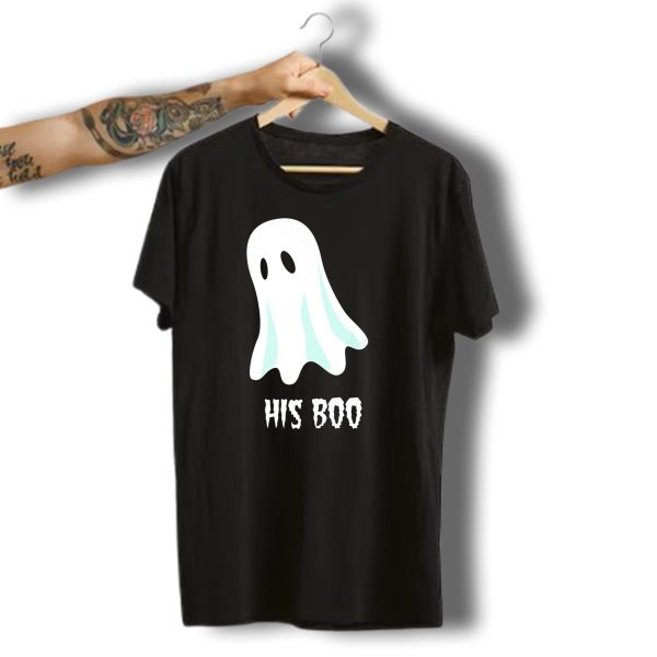 His Boo Her Boo Ghost Halloween Last Minute Couple Costume T Shirt t shirt 1