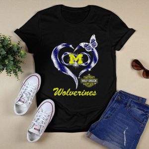 Michigan Wolverines Heart M Hd Butterfly T-Shirt