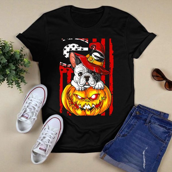 Hlw Bulldog Georgia Bulldogs Halloween Pumpkin and Witch Hat T Shirt 1