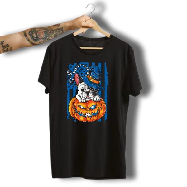 Hlw Bulldog Halloween Detroit Lions Pumpkin Wizard T Shirt t shirt 1