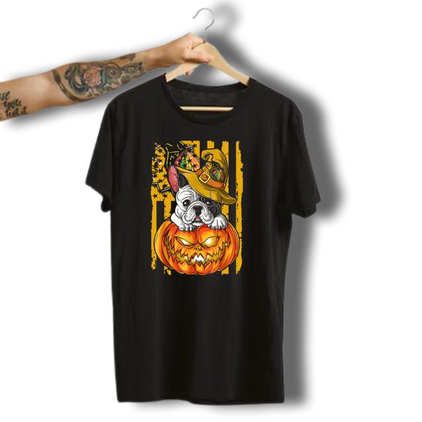 Hlw Bulldog Halloween Pumpkin Chicago Blackhawks T Shirt t shirt 1