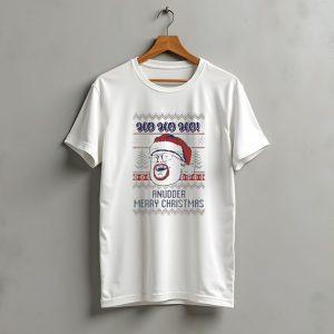 Ho Ho Ho Anudder Merry Christmas Ugly Christmas Sweater Santa Hat Beard Glasses T-Shirt