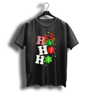 Ho Ho Ho Christmas Funny Nurse Holiday Lights Reindeer Medical T-Shirt
