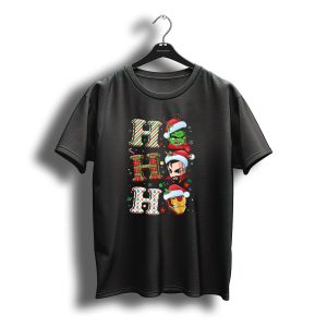Ho Ho Ho Christmas Heroes Hulk Santa Hulk Ironman T-Shirt