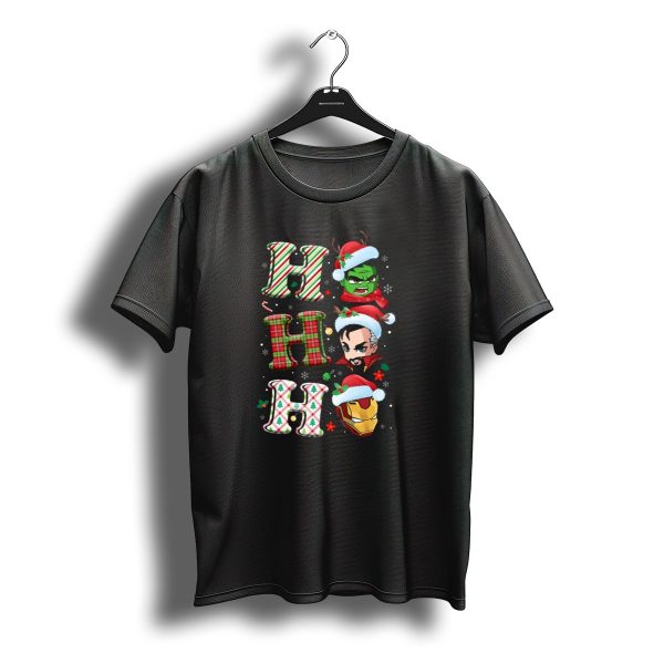 Ho Ho Ho Christmas Heroes Hulk Santa Hulk Ironman T Shirt t shirt 1