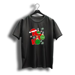 Ho Ho Ho Christmas Santa Hat And Green T-Shirt