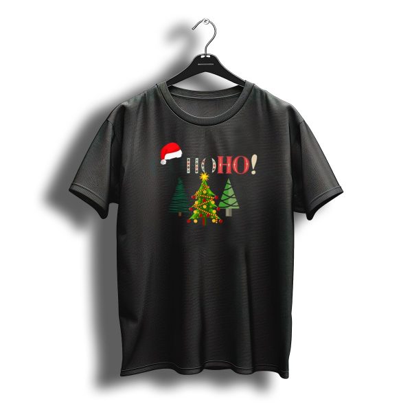 Ho Ho Ho Christmas Santa Hat Tree Holiday T Shirt t shirt 1