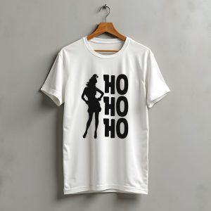 Ho Ho Ho Funny Lady Santa Claus Christmas Xmas Swe T-Shirt