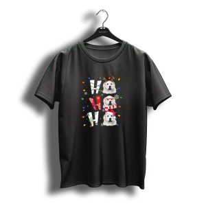 Ho Ho Ho Merry Christmas Kuvaszok Festive Dogs With Santa Hat T-Shirt