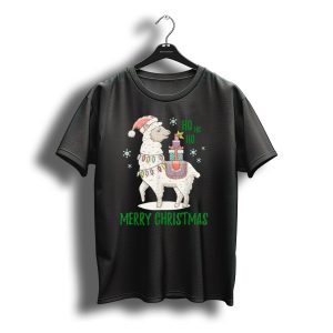 Ho Ho Ho Merry Christmas Llama Santa Drama Llama T-Shirt