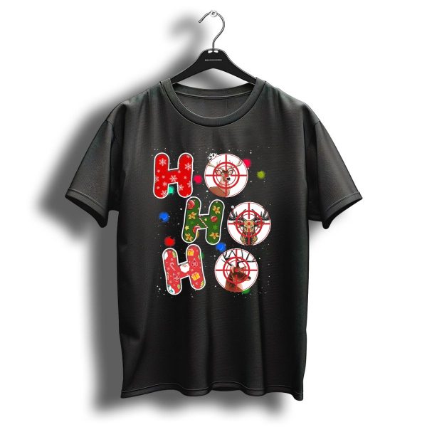Ho Ho Ho Santa Deer Hunting Christmas Targets T Shirt 1 t shirt 1