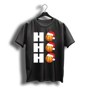 Ho Ho Ho Santa Hat Basketballs Christmas Holiday T-Shirt
