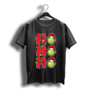 Ho Ho Ho Santa Hat Tennis Christmas Lights Decor T-Shirt