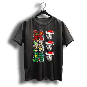 Ho Ho Ho Santa Hat Zebra Leopard Plaid Christmas Lights T Shirt