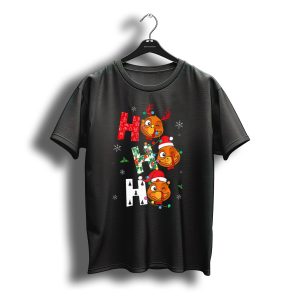 Ho Ho Ho Winking Santa Turkey Christmas Snowflakes T-Shirt