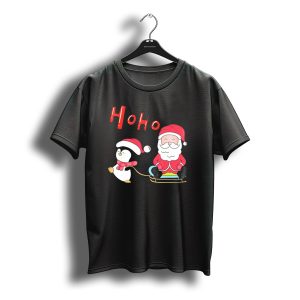 Ho Ho Santa Penguin Merry Christmas Happy Family T-Shirt